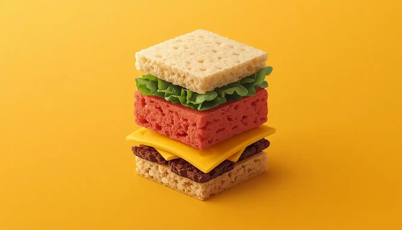 Layered blocks representing modular components of a flexible eating routine